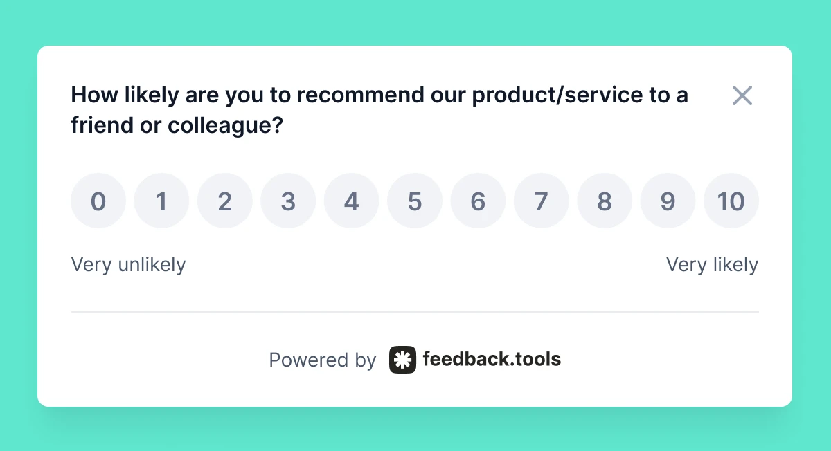 How likely are you to recommend our product/service to a friend or colleague?